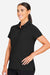Devon & Jones DG110W Womens CrownLux Performance Windsor Welded Short Sleeve Polo Shirt Black Model Side