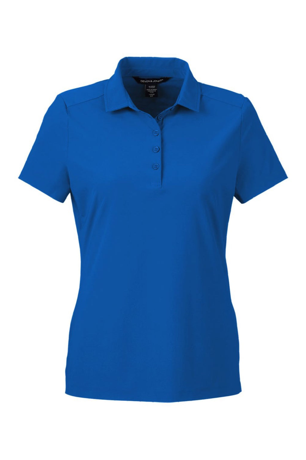 Devon & Jones DG110W Womens CrownLux Performance Windsor Welded Short Sleeve Polo Shirt French Blue Flat Front