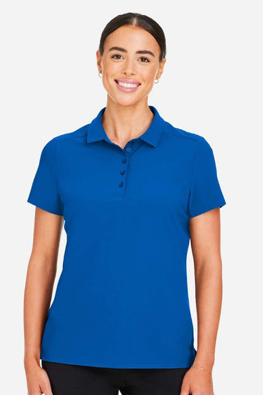 Devon & Jones DG110W Womens CrownLux Performance Windsor Welded Short Sleeve Polo Shirt French Blue Model Front