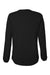 Devon & Jones DP122W Womens Raleigh Moisture Wicking V-Neck Long Sleeve Shirt Black Flat Back