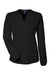 Devon & Jones DP122W Womens Raleigh Moisture Wicking V-Neck Long Sleeve Shirt Black Flat Front