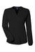 Devon & Jones DP122W Womens Raleigh V-Neck Knit Long Sleeve Shirt Black Flat Front