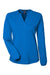 Devon & Jones DP122W Womens Raleigh V-Neck Knit Long Sleeve Shirt French Blue Flat Front