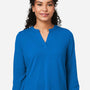 Devon & Jones Womens Raleigh Moisture Wicking V-Neck Long Sleeve Shirt - French Blue - Coming Soon