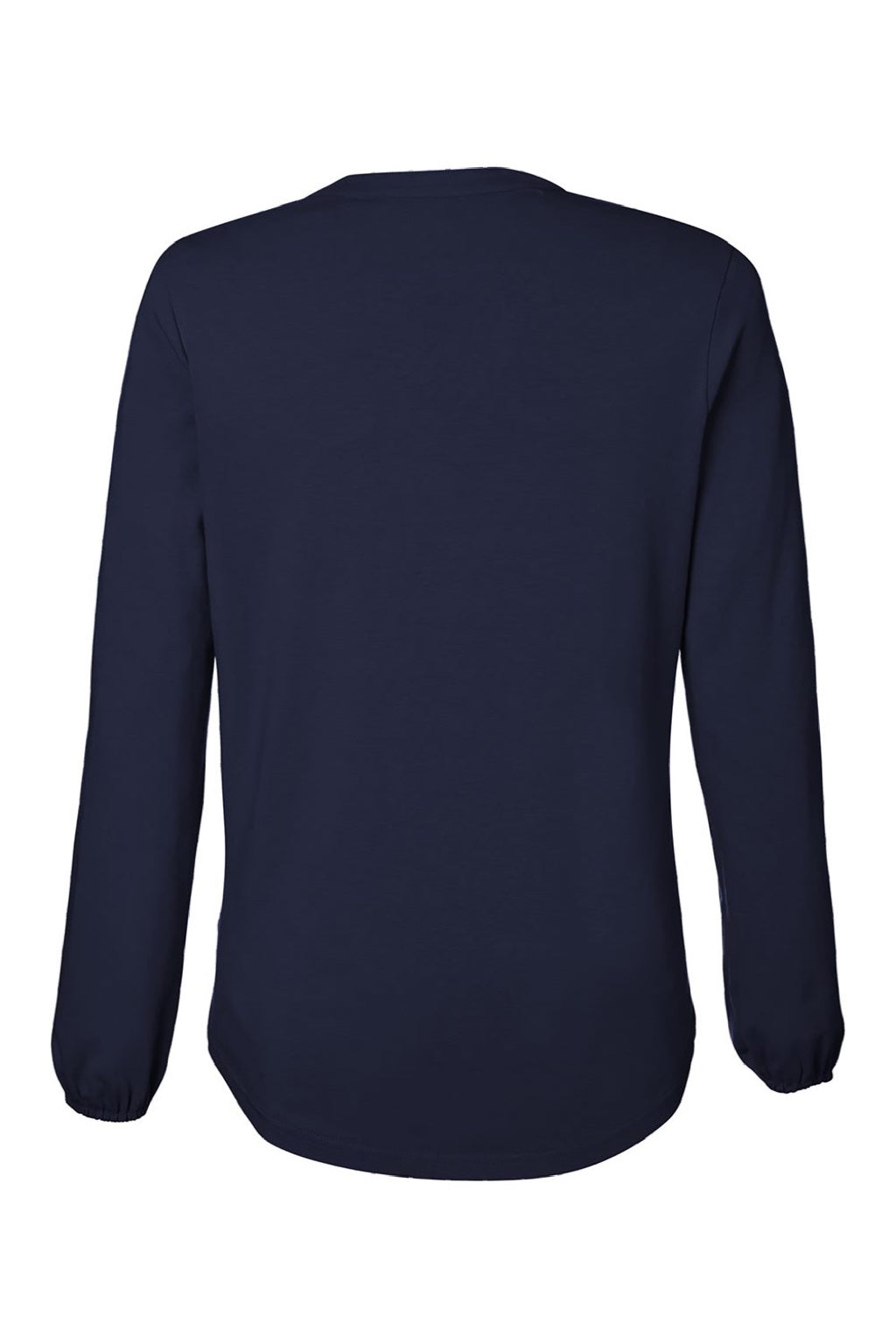 Devon & Jones DP122W Womens Raleigh V-Neck Knit Long Sleeve Shirt Navy Blue Flat Back
