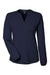 Devon & Jones DP122W Womens Raleigh V-Neck Knit Long Sleeve Shirt Navy Blue Flat Front