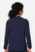 Devon & Jones DP122W Womens Raleigh V-Neck Knit Long Sleeve Shirt Navy Blue Model Back