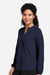 Devon & Jones DP122W Womens Raleigh V-Neck Knit Long Sleeve Shirt Navy Blue Model Side
