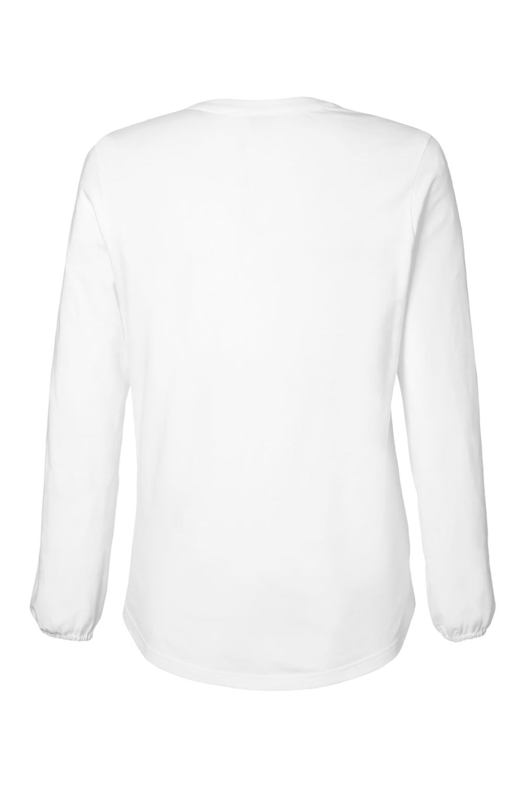 Devon & Jones DP122W Womens Raleigh V-Neck Knit Long Sleeve Shirt White Flat Back