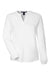 Devon & Jones DP122W Womens Raleigh V-Neck Knit Long Sleeve Shirt White Flat Front