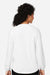 Devon & Jones DP122W Womens Raleigh Moisture Wicking V-Neck Long Sleeve Shirt White Model Back