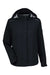 Core 365 CE712W Womens Barrier Packable Full Zip Hooded Rain Jacket Black Flat Front