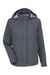 Core 365 CE712W Womens Barrier Packable Full Zip Hooded Rain Jacket Carbon Grey Flat Front