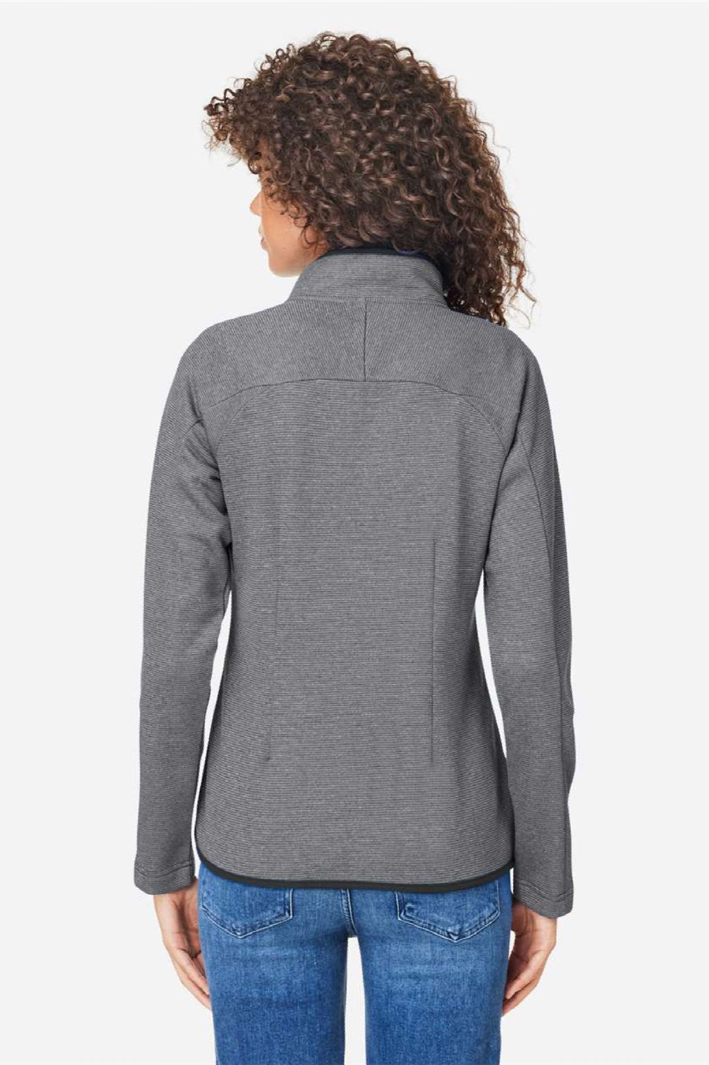 Core 365 CE72W Womens Venture Heathered Stripe Full Zip Jacket Black/White Model Back