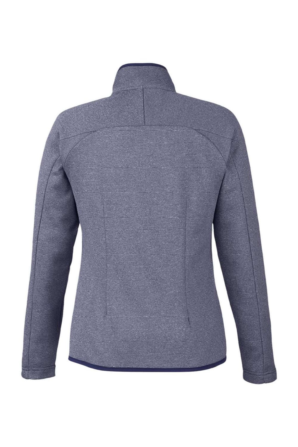 Core 365 CE72W Womens Venture Heathered Stripe Full Zip Jacket Classic Navy Blue/White Flat Back