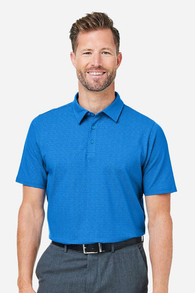 Devon & Jones DG101 Mens Crownlux Performance Geo Short Sleeve Polo Shirt French Blue Model Front