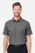 Devon & Jones DG101 Mens Crownlux Performance Geo Short Sleeve Polo Shirt Graphite Grey/Silver Grey Model Front