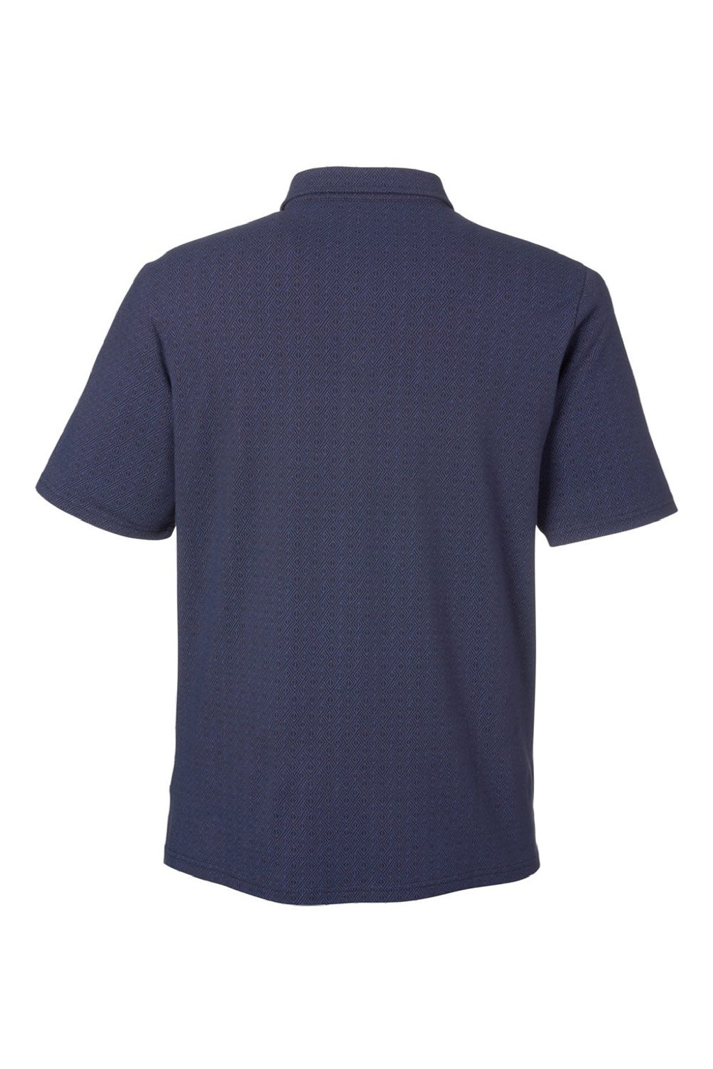 Devon & Jones DG101 Mens Crownlux Performance Geo Short Sleeve Polo Shirt Navy Blue/French Blue Flat Back