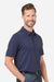 Devon & Jones DG101 Mens Crownlux Performance Geo Short Sleeve Polo Shirt Navy Blue/French Blue Model Side