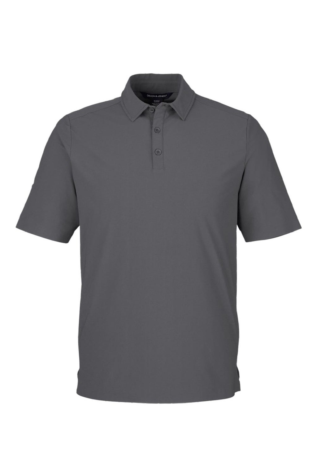 Devon & Jones DG110 Mens CrownLux Performance Windsor Welded Short Sleeve Polo Shirt Graphite Grey Flat Front