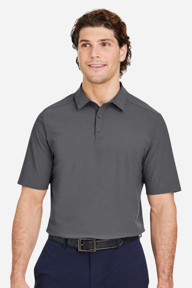 Devon & Jones DG110 Mens CrownLux Performance Windsor Welded Short Sleeve Polo Shirt Graphite Grey Model Front