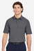 Devon & Jones DG110 Mens CrownLux Performance Windsor Welded Short Sleeve Polo Shirt Graphite Grey Model Front