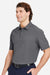 Devon & Jones DG110 Mens CrownLux Performance Windsor Welded Short Sleeve Polo Shirt Graphite Grey Model Side