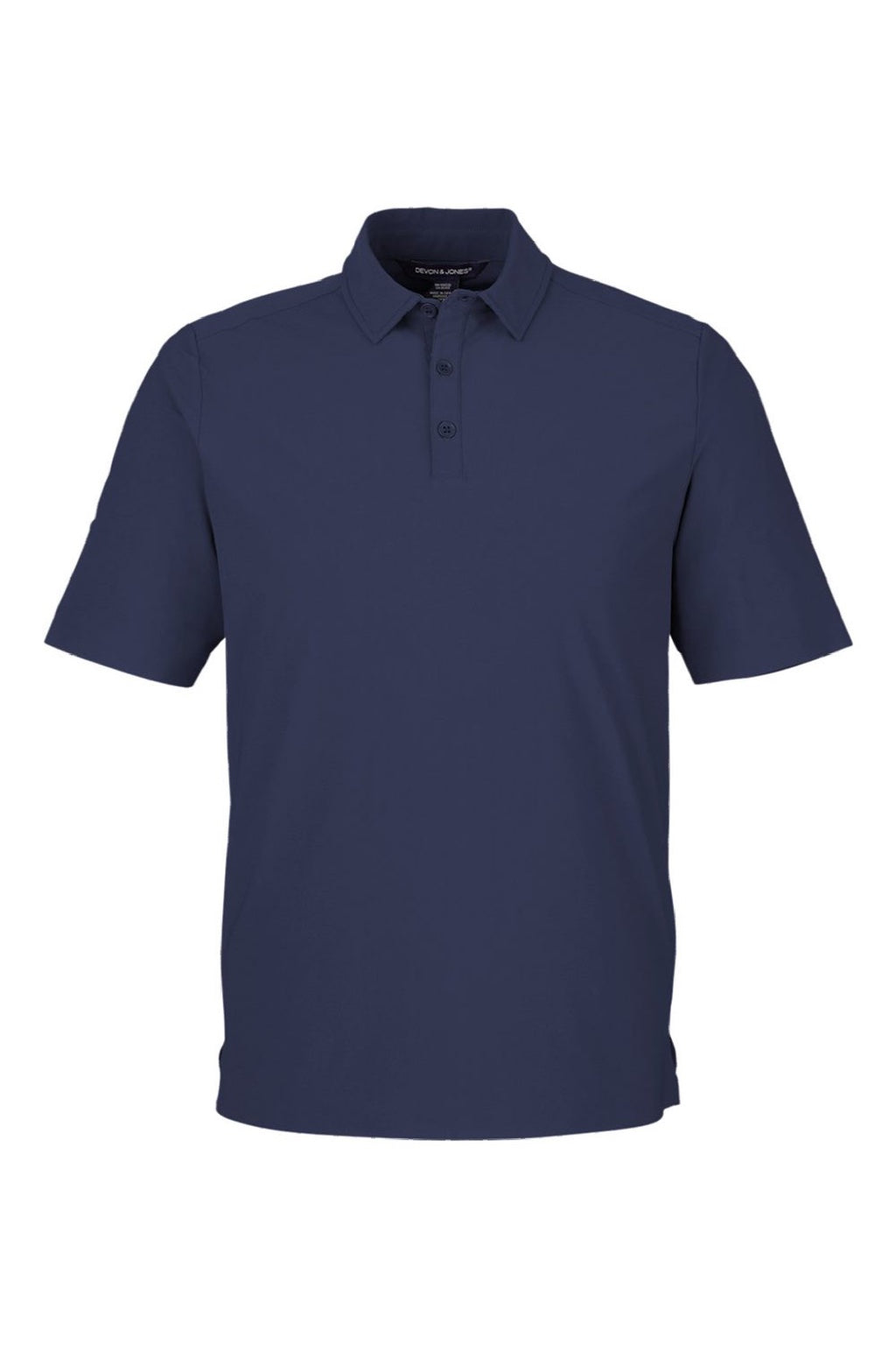 Devon & Jones DG110 Mens CrownLux Performance Windsor Welded Short Sleeve Polo Shirt Navy Blue Flat Front