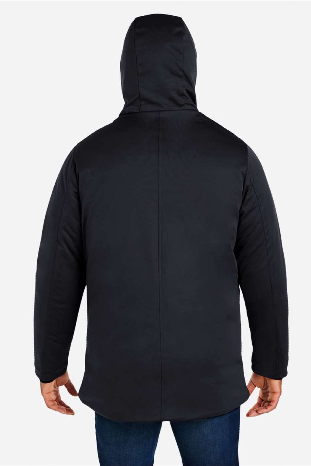 Core 365 CE715 Mens Techno Lite Insulated Full Zip Hooded Jacket Black Model Back