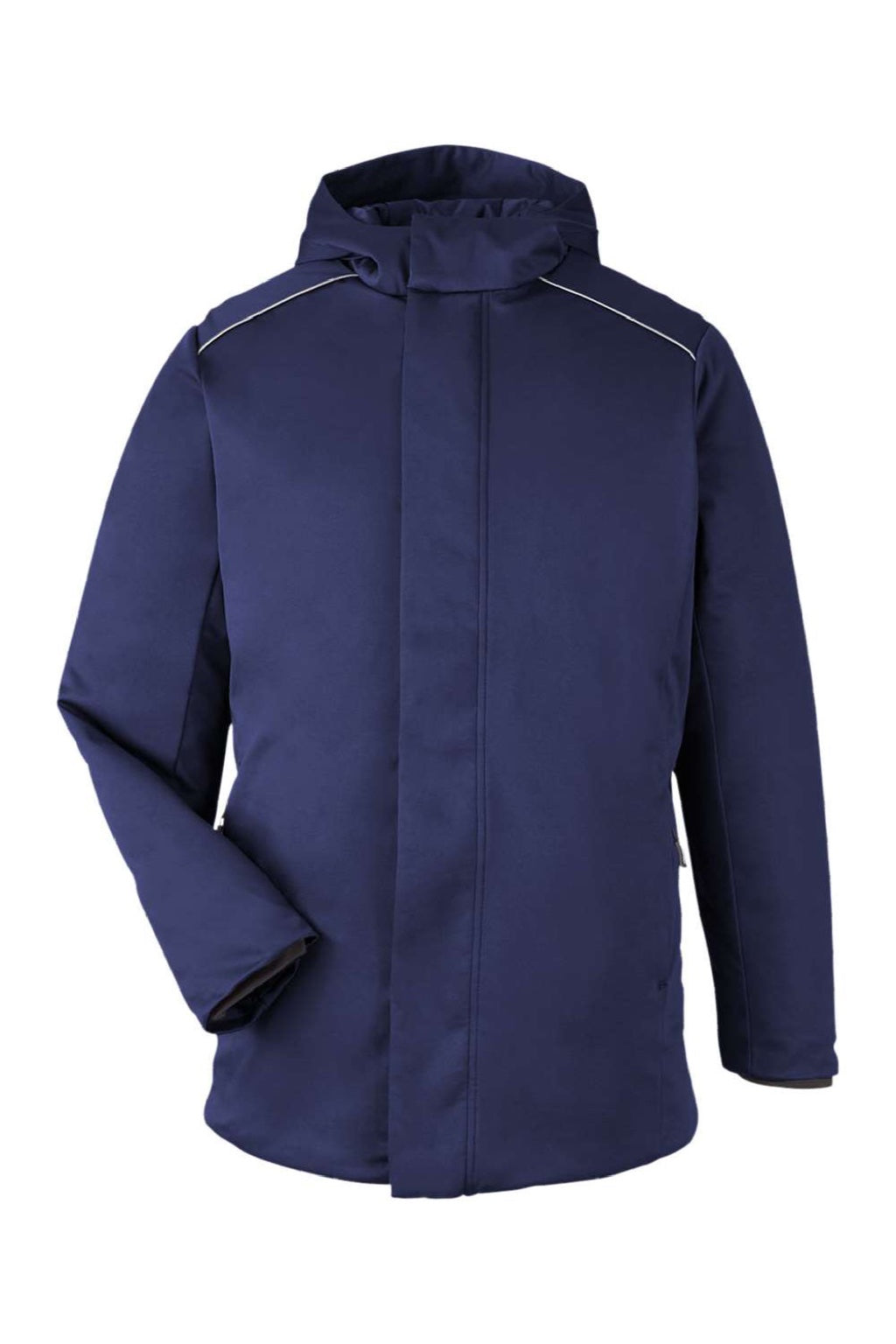 Core 365 CE715 Mens Techno Lite Insulated Full Zip Hooded Jacket Classic Navy Blue Flat Front