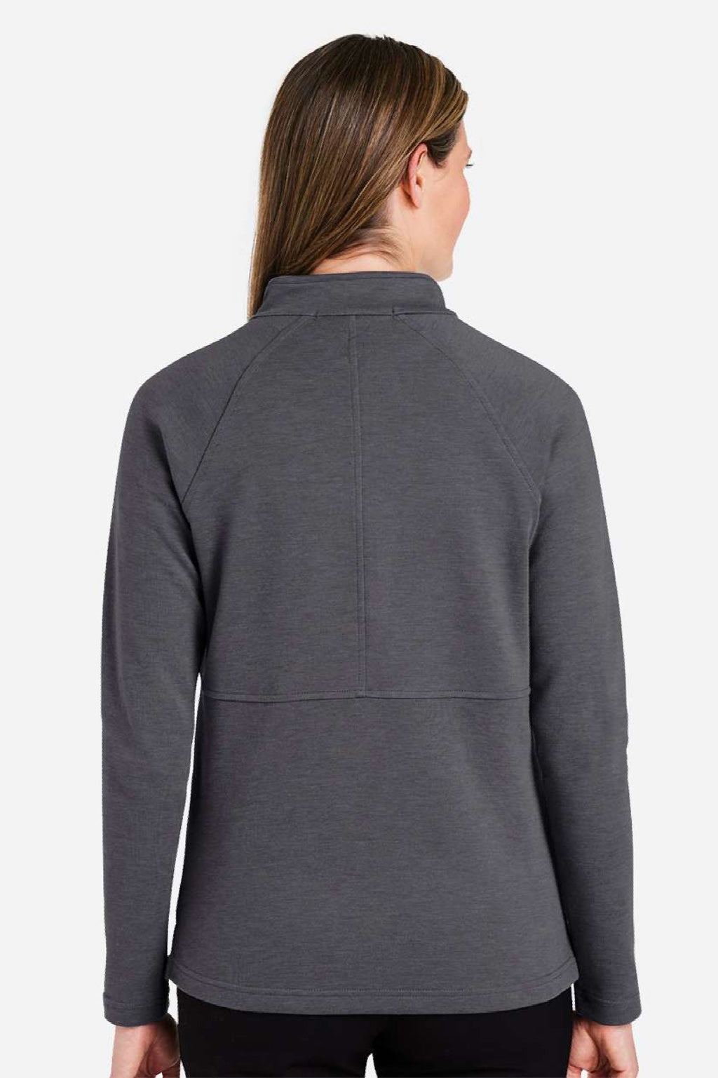 Devon & Jones DG481WZ Womens Charleston 1/4 Zip Sweatshirt Black Melange Model Back