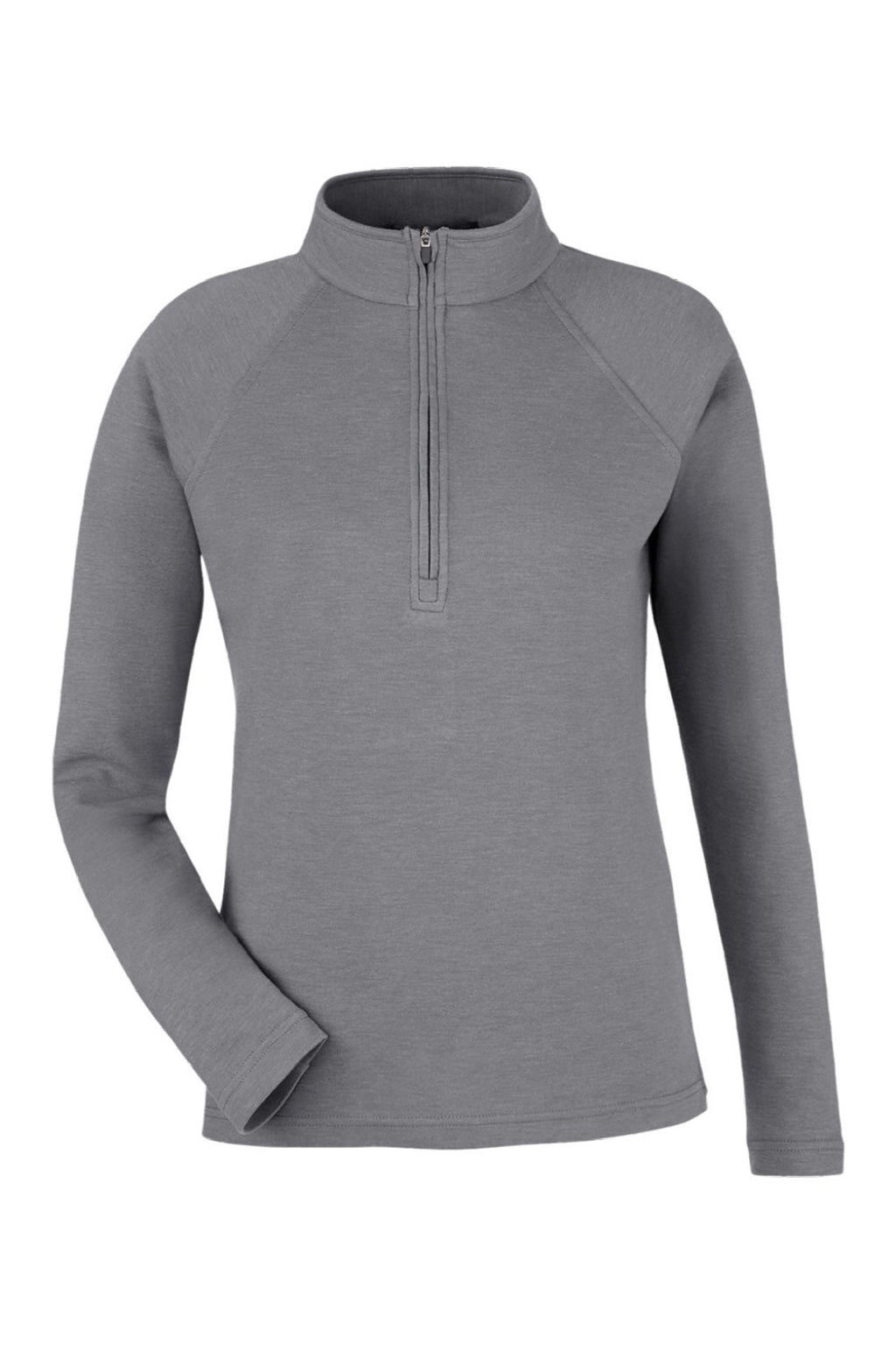 Devon & Jones DG481WZ Womens Charleston 1/4 Zip Sweatshirt Graphite Grey Melange Flat Front