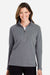 Devon & Jones DG481WZ Womens Charleston 1/4 Zip Sweatshirt Graphite Grey Melange Model Front