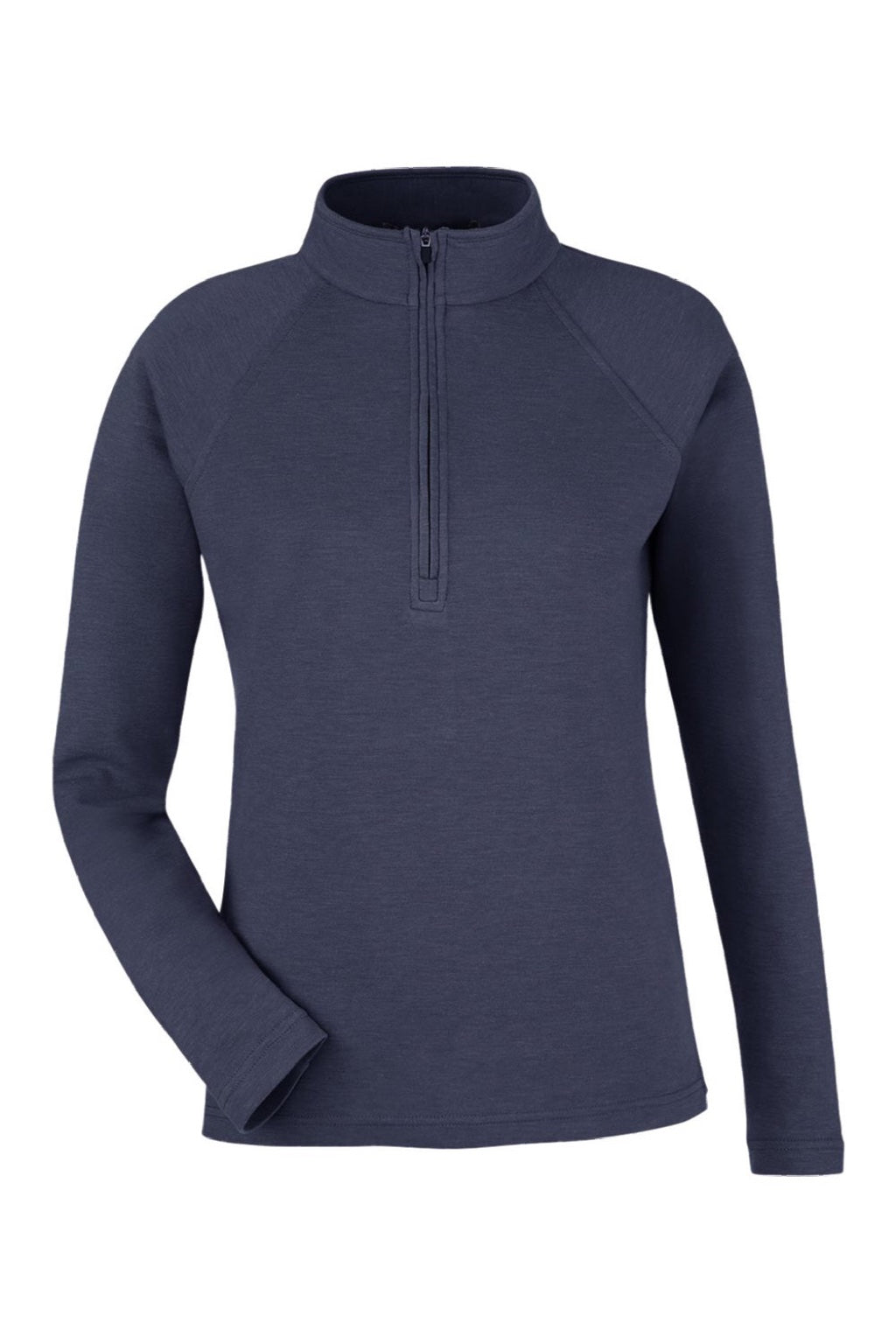 Devon & Jones DG481WZ Womens Charleston 1/4 Zip Sweatshirt Navy Blue Melange Flat Front