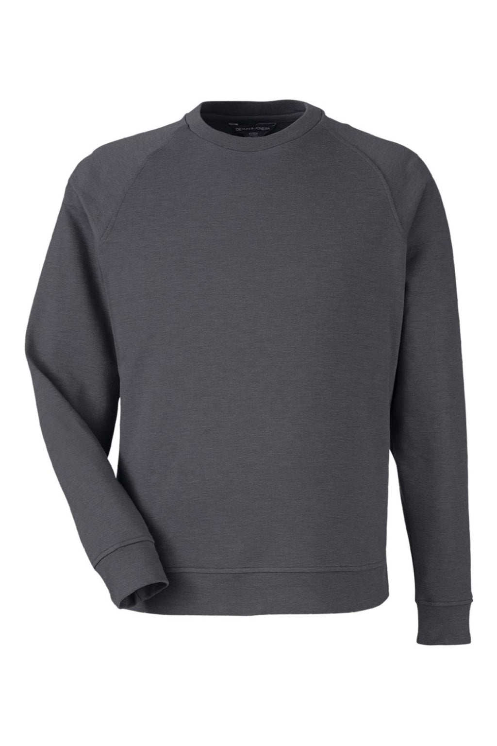 Devon & Jones DG482 Mens Charleston Crewneck Sweatshirt Black Melange Flat Front