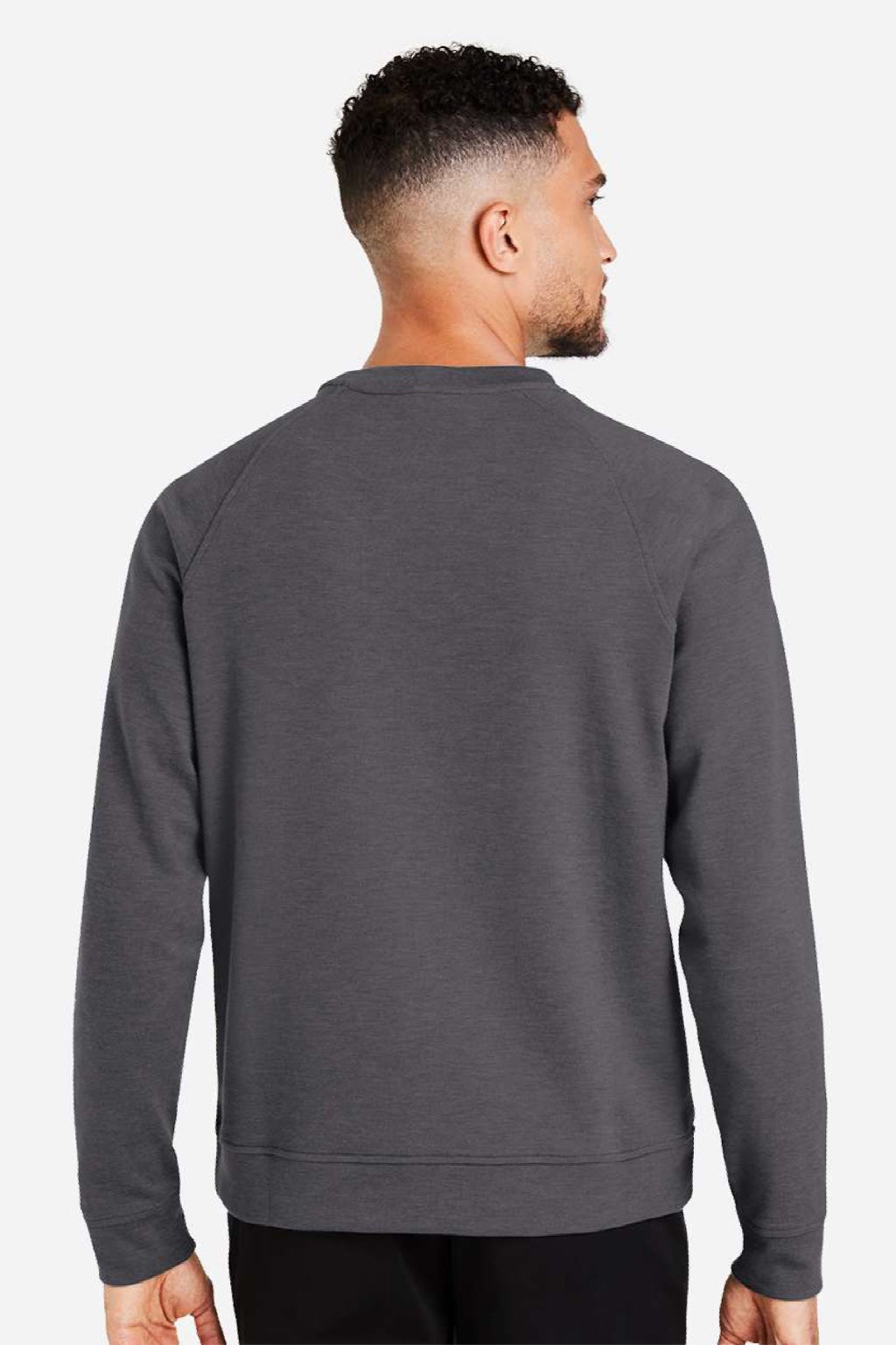 Devon & Jones DG482 Mens Charleston Crewneck Sweatshirt Black Melange Model Back