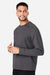Devon & Jones DG482 Mens Charleston Crewneck Sweatshirt Black Melange Model Side