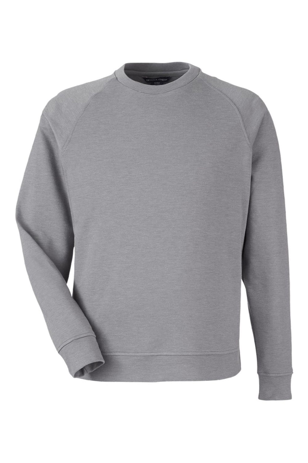 Devon & Jones DG482 Mens Charleston Crewneck Sweatshirt Graphite Grey Melange Flat Front