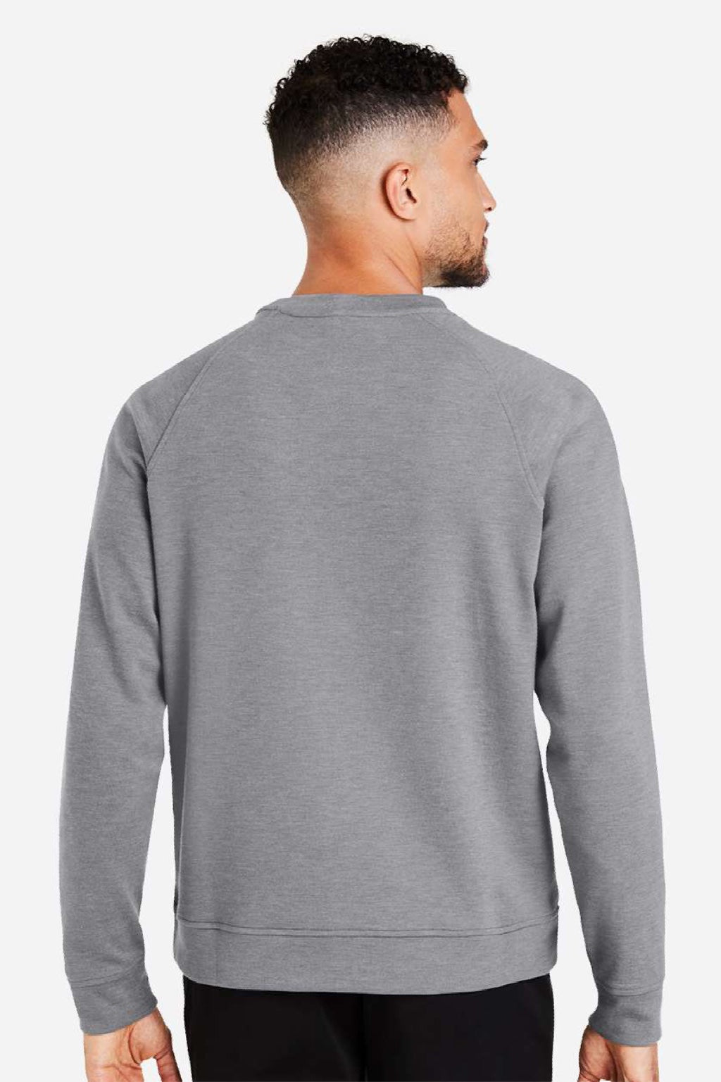 Devon & Jones DG482 Mens Charleston Crewneck Sweatshirt Graphite Grey Melange Model Back