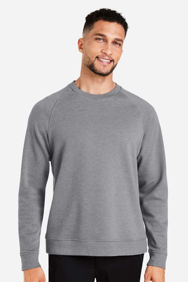 Devon & Jones DG482 Mens Charleston Crewneck Sweatshirt Graphite Grey Melange Model Front