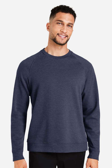 Devon & Jones DG482 Mens Charleston Crewneck Sweatshirt Navy Blue Melange Model Front