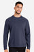 Devon & Jones DG482 Mens Charleston Crewneck Sweatshirt Navy Blue Melange Model Front