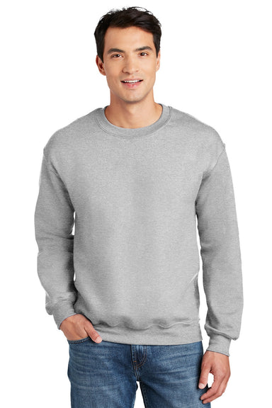 Gildan 12000 Mens DryBlend Moisture Wicking Fleece Crewneck Sweatshirt Ash Grey Model Front