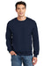 Gildan 12000 Mens DryBlend Moisture Wicking Fleece Crewneck Sweatshirt Navy Blue Model Front