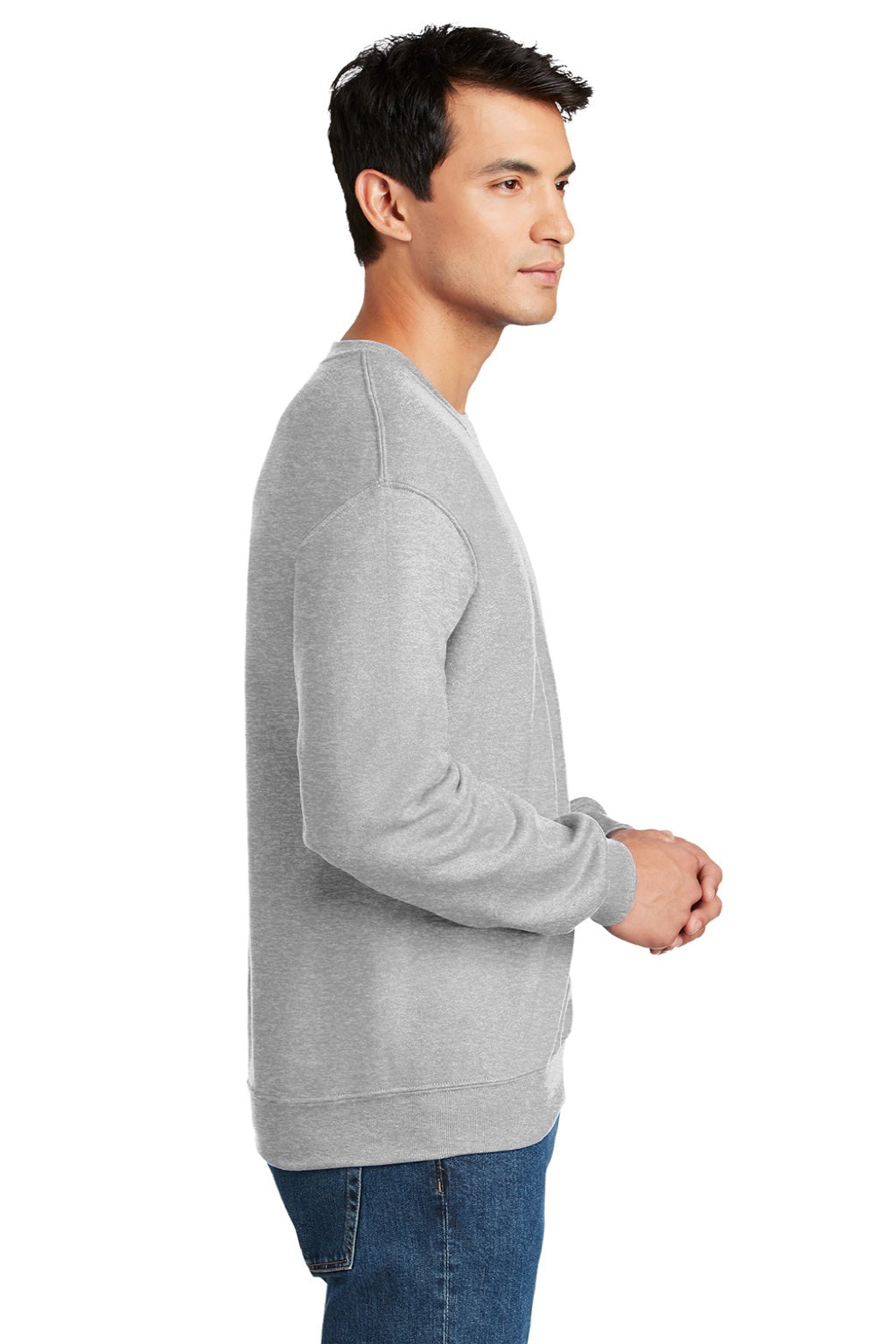 Gildan 12000 Mens DryBlend Moisture Wicking Fleece Crewneck Sweatshirt Ash Grey Model Side