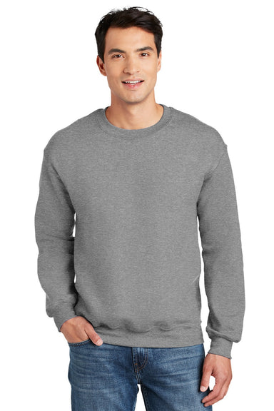 Gildan 12000 Mens DryBlend Moisture Wicking Fleece Crewneck Sweatshirt Sport Grey Model Front