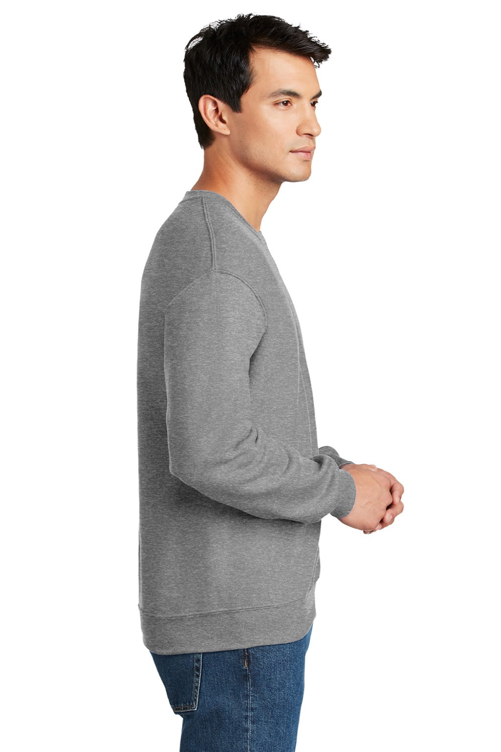 Gildan 12000 Mens DryBlend Moisture Wicking Fleece Crewneck Sweatshirt Sport Grey Model Side