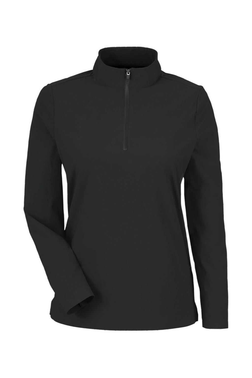 Devon & Jones DG410W Womens CrownLux Performance Windsor Welded 1/4 Zip Sweatshirt Black Flat Front