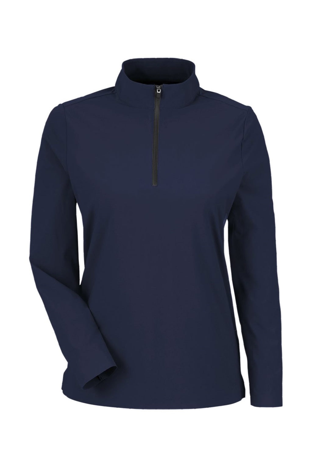 Devon & Jones DG410W Womens CrownLux Performance Windsor Welded 1/4 Zip Sweatshirt Navy Blue Flat Front