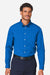 Devon & Jones DG505 Mens CrownLux Performance Spencer Poplin Long Sleeve Button Down Shirt French Blue Melange Model Front